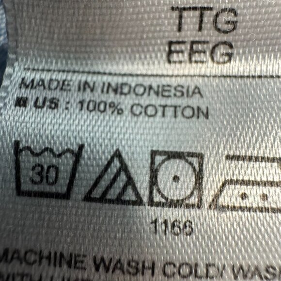 Old Navy Light Wash Denim Look Long Sleeve Button Down K41 - Picture 3 of 6